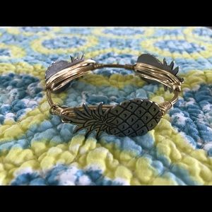 Bourbon & Bowties silver tone pineapple bangle